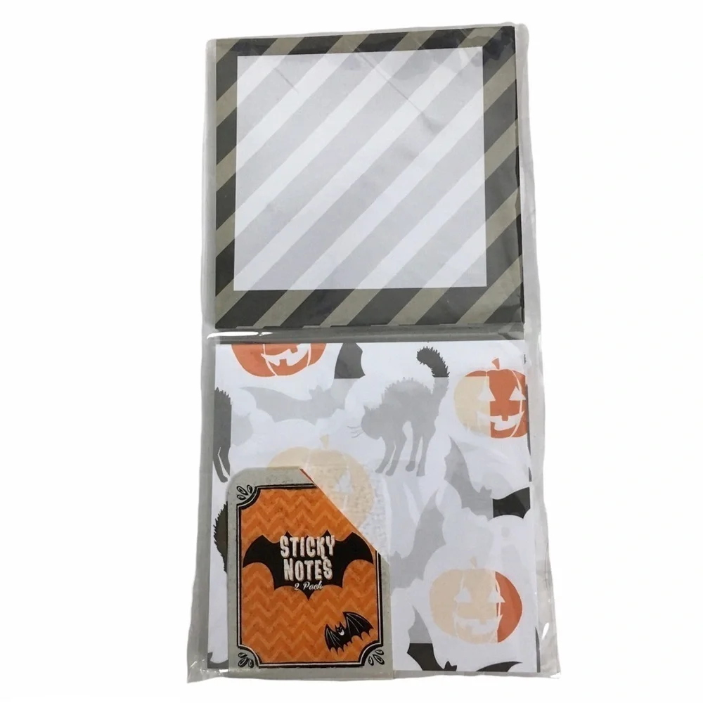 Halloween Stationery Planner Kit Black Cats Pumpkins Bats List Pad Sticky Notes